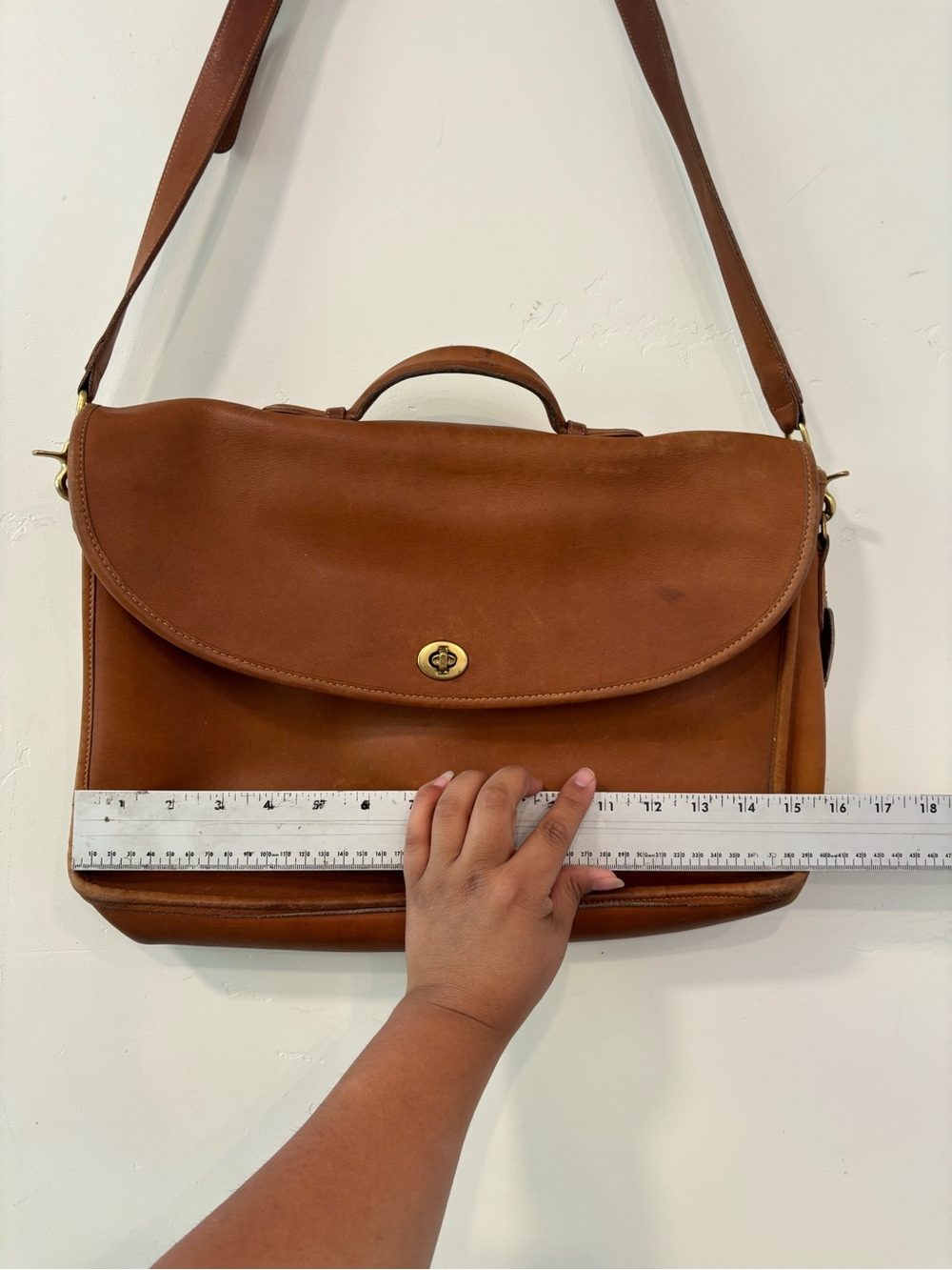 Vintage Coach Lexington British Tan Briefcase Messenger Bag Brass Hardware - Picture 2 of 9